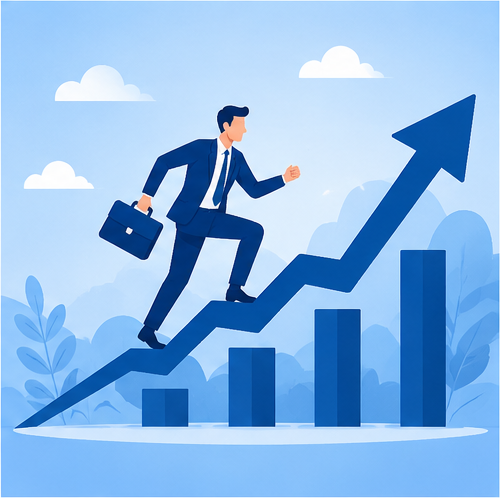 Startup MVP development and business growth diagram