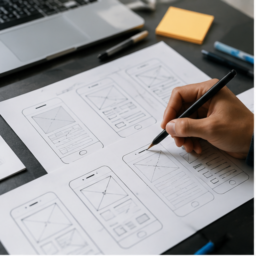 Website development abstract visualization